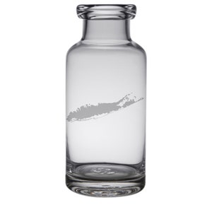 Long Island Map Engraved Glass Carafe