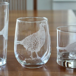 Pheasant Engraved Glasses