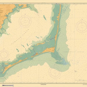 Cape Hatteras Mapa - Wimble Shoals a Ocracoke Inlet (Coloreado Azul) - 1964 - Impresión de Carta Náutica