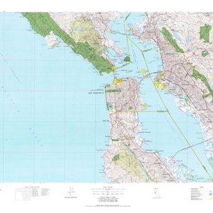 San Francisco Topographic Map - 1978 - Nautical Chart Print