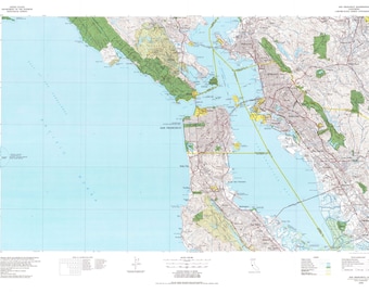 San Francisco Topographic Map - 1978 - Nautical Chart Print