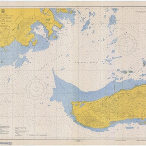 Puerto Rico & Vieques Historical Map 1949 - Nautical Chart Print