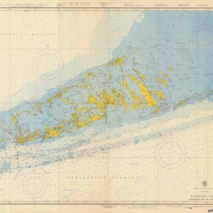 Sombrero Key to Sand Key - Florida Keys - Mapa histórico 1954 - Impressão de carta náutica