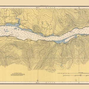 **Columbal River Karte - Bonneville bis Hood River - 1946 - Seekarte**
