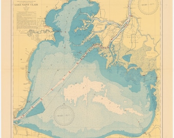 Kaart Lake Saint Clair 1945 - nautische kaart afdrukken