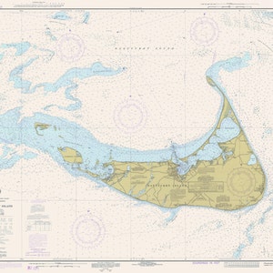 Nantucket Map 1971 - Nautical Chart Print