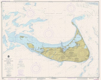 Nantucket Island Chart 1971 - Nautical Chart Print