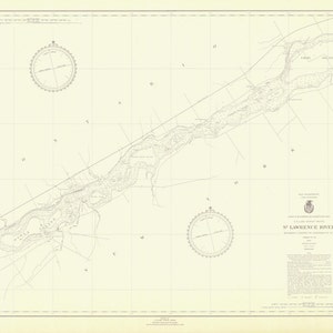 St. Lawrence River Map - Chart #12 1946 - Nautical Chart Print