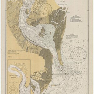 Mappa di Winyah Bay - Carta storica della Carolina del Sud 1935 - Stampa carta nautica