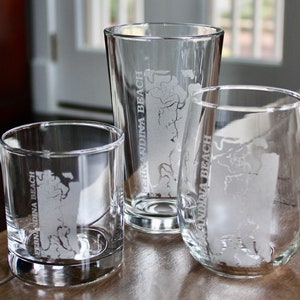 Fernandina Beach Engraved Glasses