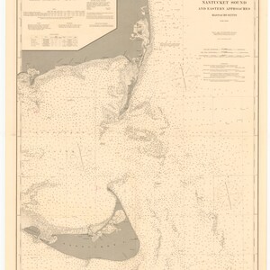 Nantucket Insel Karte & Zugänge 1896 - Seekarte Druck