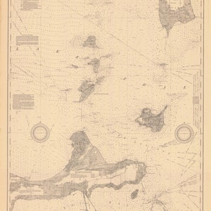 Carte des îles du lac Érié et carte de la baie Sandusky 1931 - Carte nautique Imprimer