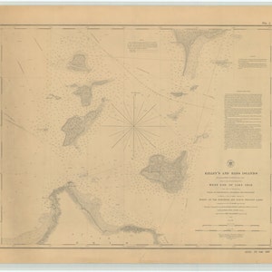 Lake Erie Karte - West End historische Karte 1852 - Seekarte Druck