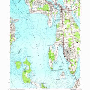 Bristol (RI) Karte - Seekarte Print