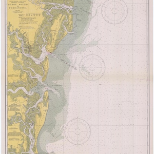 Doboy Sound to Fernandina Map 1940 - Nautical Chart Print