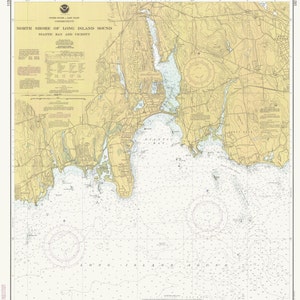 Long Island Sound Map - North Shore - 1990 - Stampa Carta Nautica