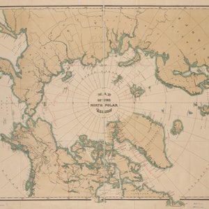 Nord polare Region Karte 1882