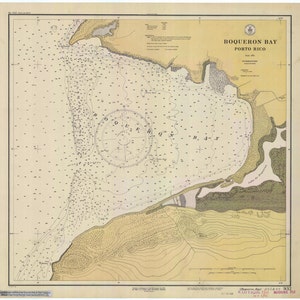 Porto Rico Map - Boqueron Bay Karte 1931 - Seekarte Print