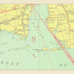 18''x58'' (Gift Shores - Alabama) Karte - Print