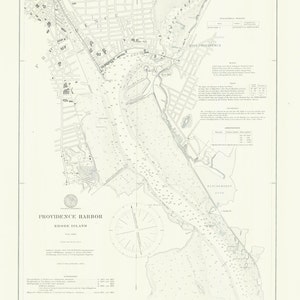 Mapa del puerto de Providence 1897 - Impresión de cartas náuticas