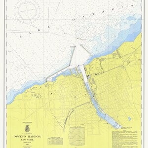 Oswego Harbor Map - 1965 - Nautical Chart Print