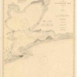 Galveston Bay (TX) Historische Karte 1901 - Seekarte