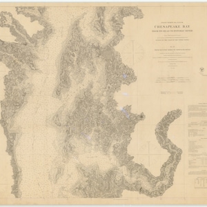 Mappa della baia di Chesapeake 1862 - Stampa di carta nautica
