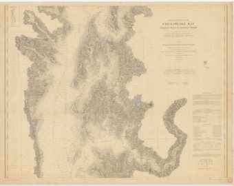 Chesapeake Bay Map 1862 - Nautical Chart Print