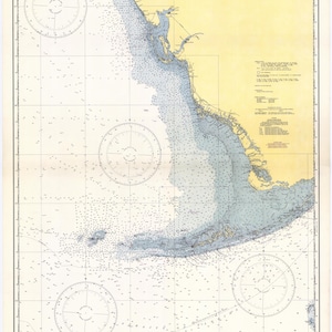 Carte 1942 de Tampa Bay à Florida Keys (La Havane à Tampa) - Impression de carte marine