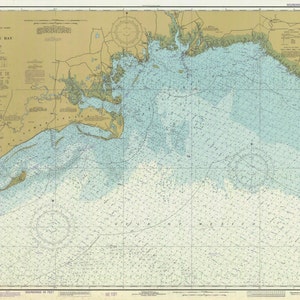 Carte de la baie d’Apalachee 1982 - Impression de cartes marines