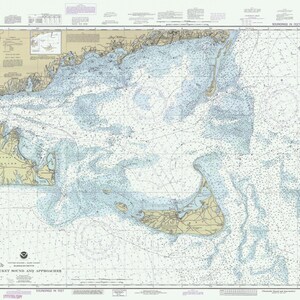 Nantucket Sound and Approaches 1990 - Nautical Chart Print