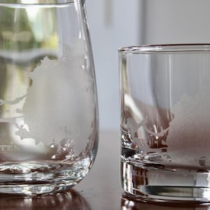 Engraved St Maarten Map Glass - Stemless Wine, Rocks, Pint, Champagne