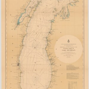 Lake Michigan Kaart 1898 - Nautical Chart Afdrukken