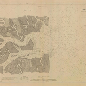 Ossabaw Sound Map 1879 - Nautical Chart Print