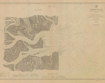 Ossabaw Sound Map 1879 - Nautical Chart Print