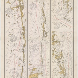 Barnes Sound à Key West 1933 - Carte nautique Imprimée