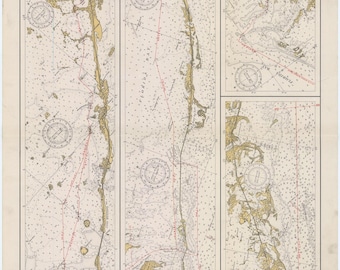Barnes Sound to Key West 1933 - Nautical Chart Print