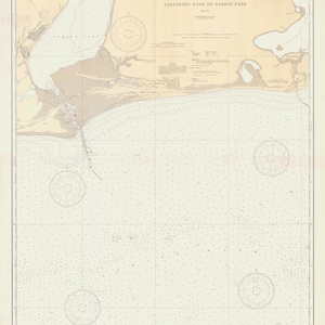 Mapa de Luisiana de 1934: Paso de Calcasieu a Paso de Sabine - Impresión de cartas náuticas