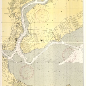 Raritan Bay - Southern Part of Arthur Kill Map 1939 - Nautical Chart Print