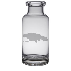 Jamaica Mapa Jarra de vidrio grabado