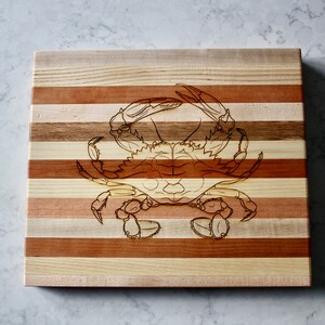 Blue Crab Engraved Wooden Serving Board & Bar Board