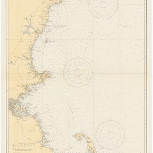 Cape Cod to Cape Elizabeth Karte 1932 - Seekarte Druck