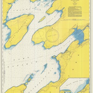 Lake Ontario - East End - Historische Karte 1949 - Seekarte Druck