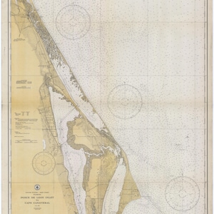 Ponce de Leon Inlet to Cape Kennedy Karte 1931 - Segelkarte Druck