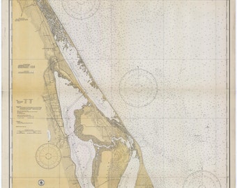 Ponce de Leon Inlet to Cape Kennedy Map 1931 - Nautical Chart Print