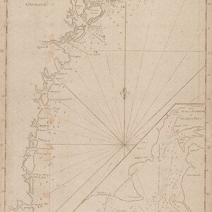 Carte de la Caroline du Sud et de la Géorgie - Impression de cartes marines