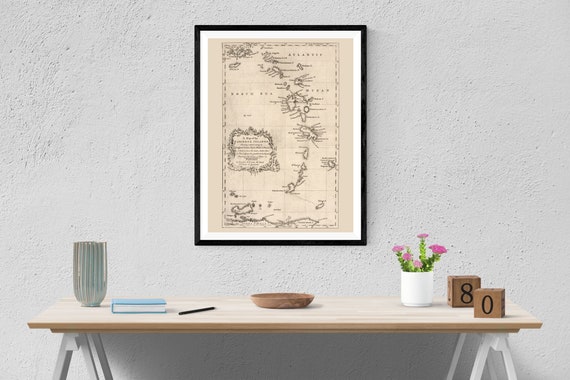 カリブ諸島地図 - 1756年 - 海図印刷 - Etsy 日本