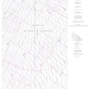 Newport naar Bermuda Kaart - NOAA Plotting Sheet - Nautical Chart Print
