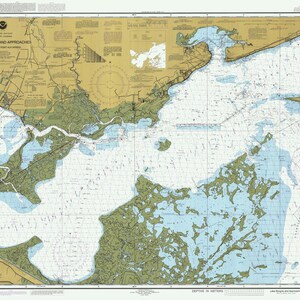 Lago Borgne e abordagens - Cat Island para Point Aux Herbes 1996 - Impressão de carta náutica