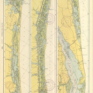 New River Inlet Southport Map 1942 - Nautical Chart Print